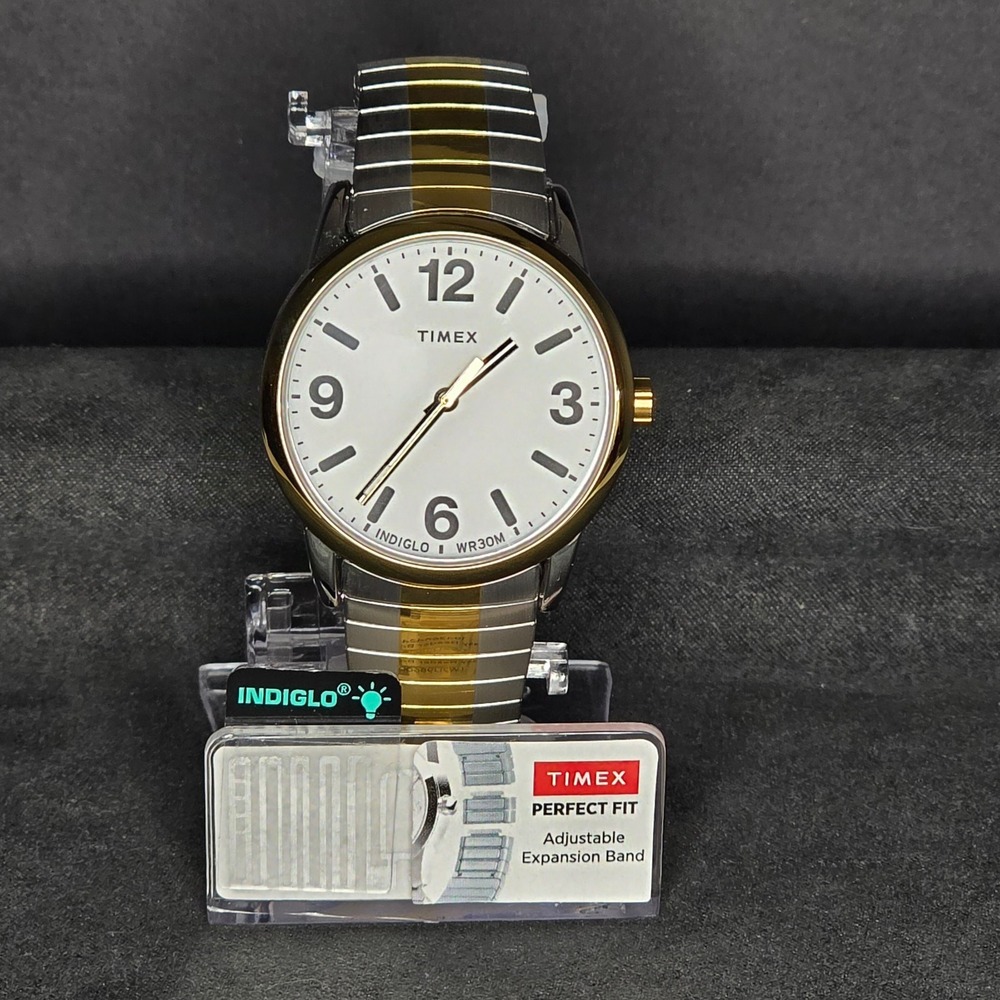 Timex Easy Reader Mens OS Two-Tone Indiglo Expansion Band Watch